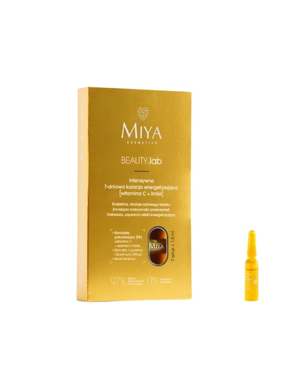 Miya BEAUTY.lab intensywna 7-dniowa Kuracja energetyzująca do twarzy Witamina C i Imbir 7x1,5 ml