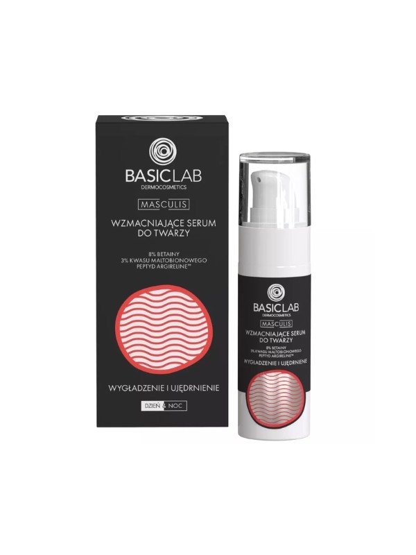 BasicLab Masculis strengthening face Serum Smoothing and firming for men 8% Betaine, 3% Maltobionic acid 30 ml