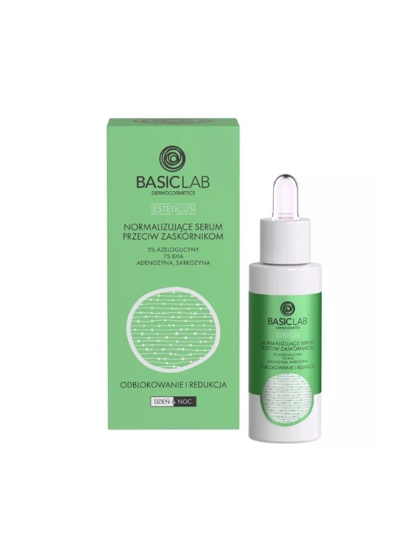 BasicLab Esteticus normalizing face Serum against blackheads 5 % Azeloglycine, 1% BHA 30 ml