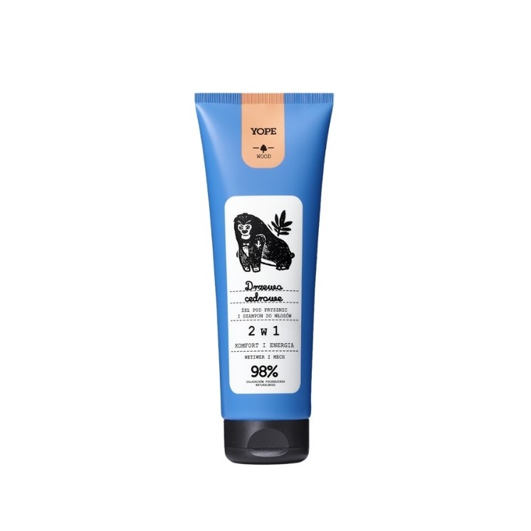 YOPE Wood Szampon i żel pod prysznic 2w1 Drzewo Cedrowe 250 ml