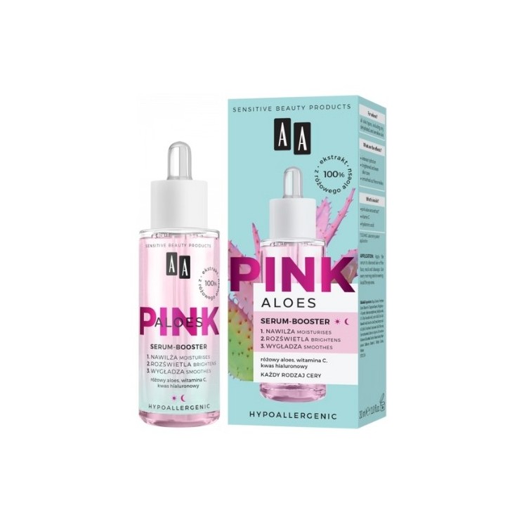 AA Aloes Pink Serum-booster do twarzy z kwasem hialuronowym 30 ml