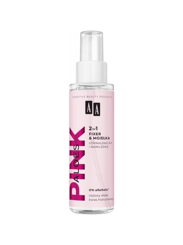 AA Aloes Pink Utrwalająco-nawilżający spray 2w1 Fixer i mgiełka 150 ml