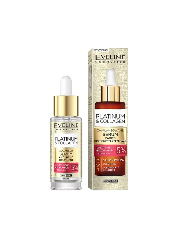 Eveline Platinum &Collagen Advanced Facial Serum Anti-aging treatment 30 ml