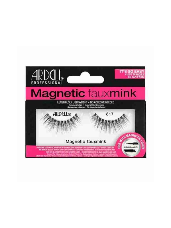 Ardell Magnetic Faux Mink Eyelashes on a strip /817/ Black 1 pair