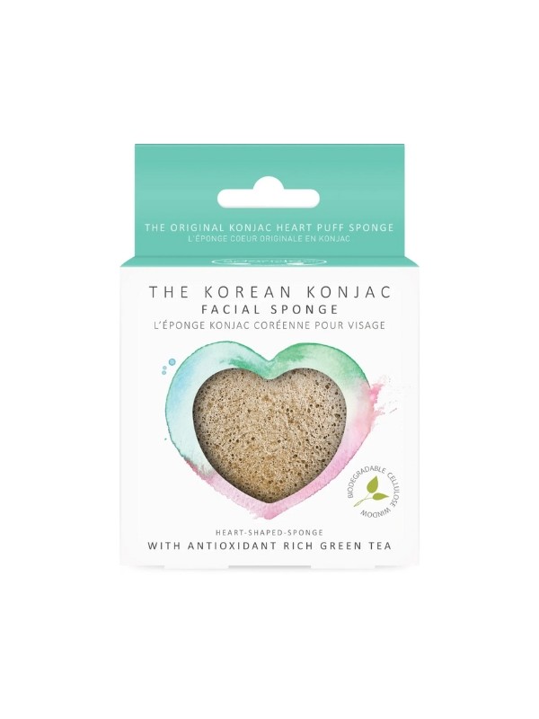 The Konjac Sponge Company Gąbka Konjac Serce Green Tea 1 sztuka