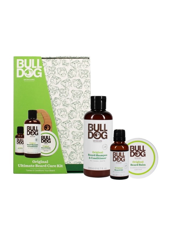 Bulldog Ultimate Zestaw do pielęgnacji brody Orginal: Szampon do brody 200 ml + Olejek do brody 30 ml + Balsam do brody 75 ml 