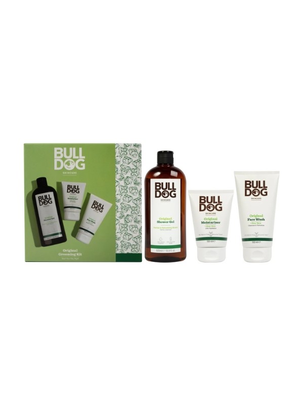 Bulldog Grooming Zestaw do pielęgnacji: Żel pod prysznic 500 ml + Krem do twarzy 100 ml + Żel do mycia twarzy 150 ml