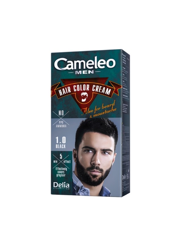 Delia Cameleo Men Farba do włosów i zarostu dla mężczyzn /1.0/ Black 30 ml