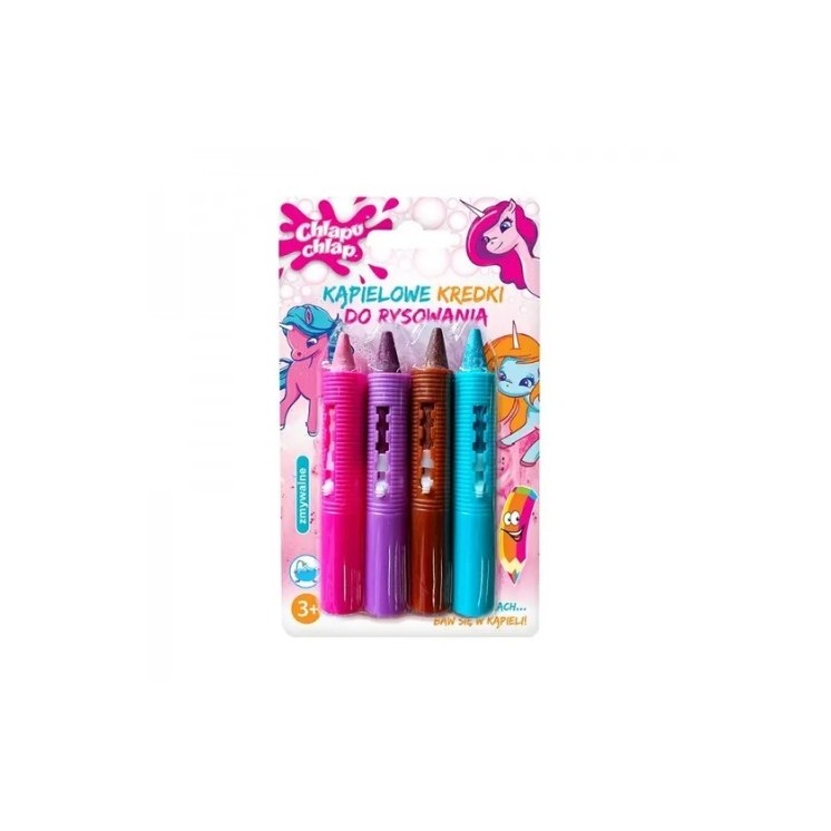 Chlapu Chlap bathing Unicorn drawing crayons, 4 pieces