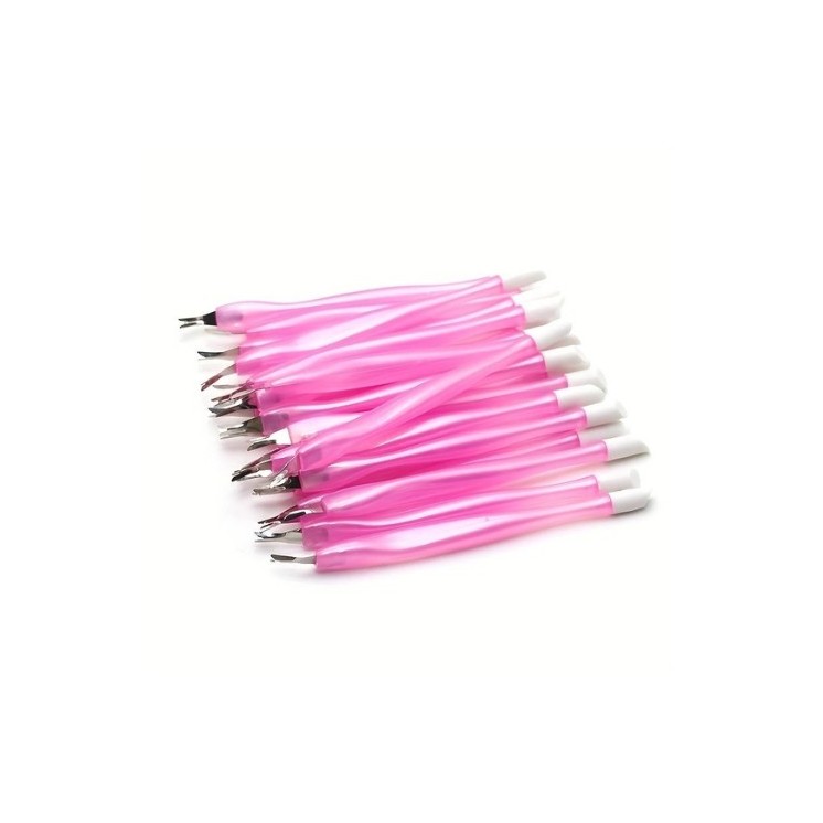 Zestaw dwustronnych Przyrządów do usuwania skórek Pink 10 sztuk