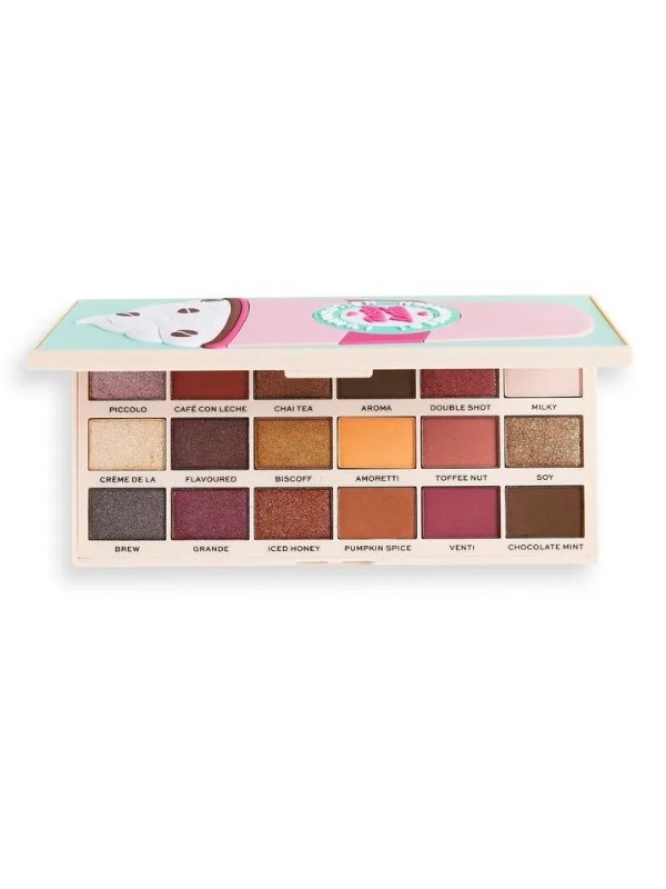 Makeup Revolution I Heart Revolution Tasty Palette of 18 eye shadows Latte 22 g