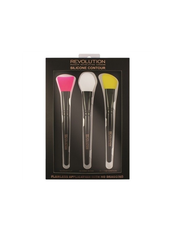 Makeup Revolution Set of 3 silicone face makeup brushes