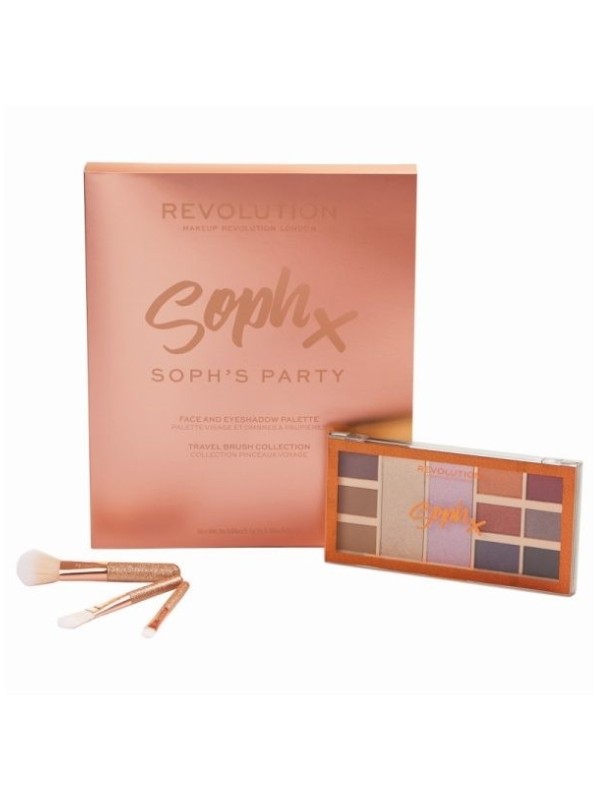 Revolution Party Soph Collection gift set: Palette of 11 eye shadows and 3 makeup brushes