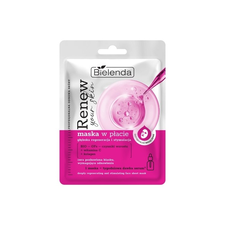 Bielenda RENEW YOUR SKIN Sheet mask with vitamin C - deep regeneration and stimulation