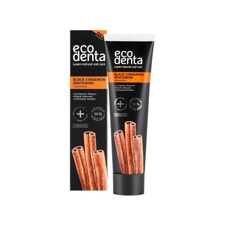 Ecodenta Black Cinnamon wybielająca Pasta do zębów 100 ml