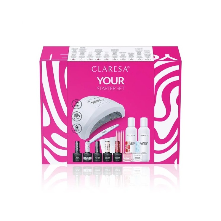 Claresa Zestaw startowy do manicure Your Starter Set  z Lampą UV