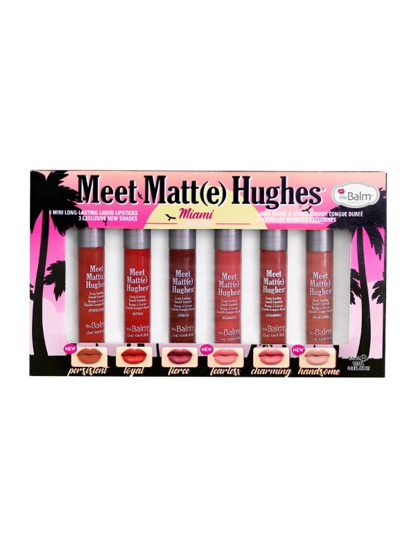 theBalm Meet Matte Hughes Mini Kit Miami Zestaw sześciu matowych Pomadek