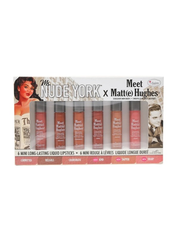 theBalm Meet Matte Hughes Mini Kit Miss Nude York A set of six matte lipsticks