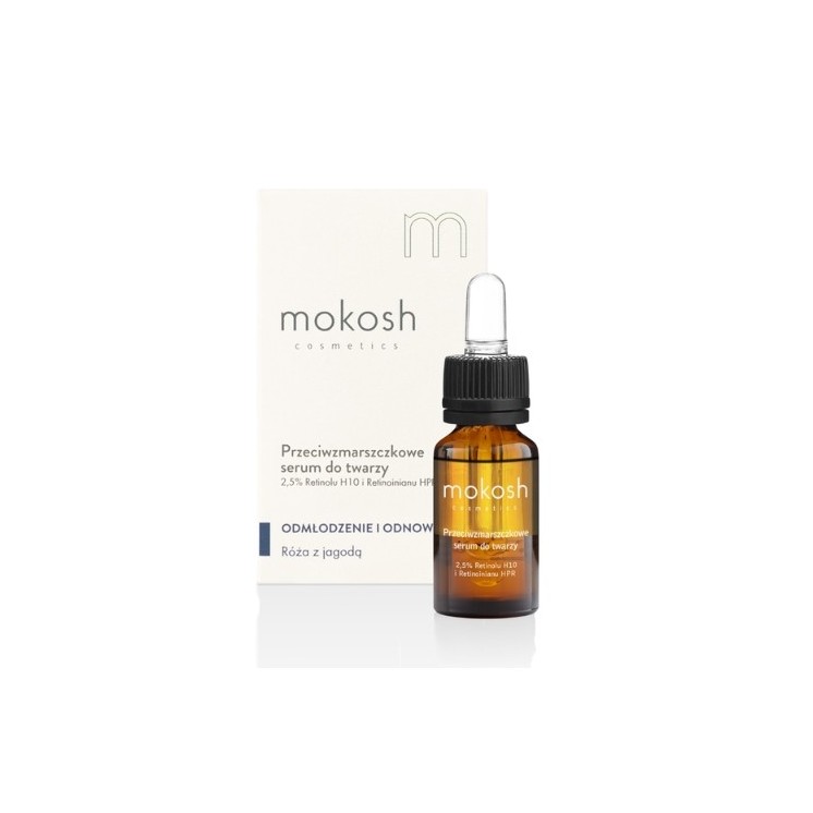 Mokosh  Serum do twarzy 2,5% Retinolu H10 i Retinoinianu Róża 10 ml