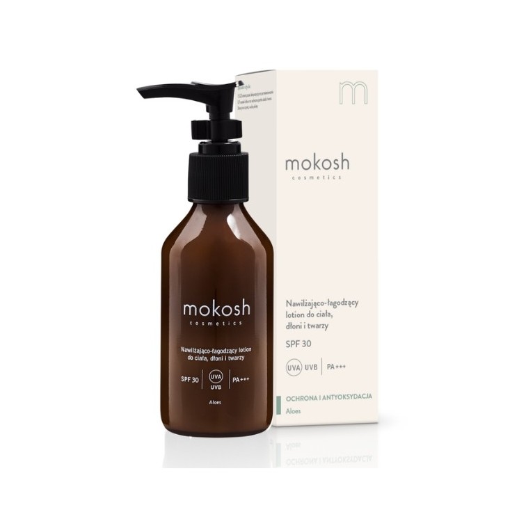 Mokosh nawilżajaco-łagodzący Lotion do ciała, twarzy i dłoni SPF30 Aloes 100 ml