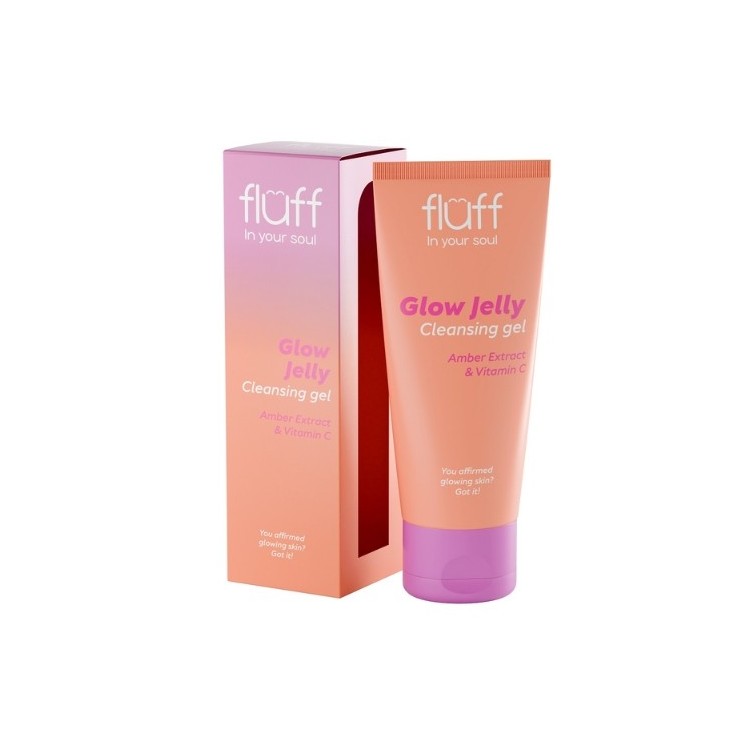 Fluff In Your Soul Glow Jelly Żel do mycia twarzy z ekstraktem z bursztynu i witamina C 100 ml