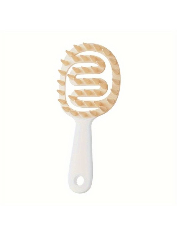 2in1 Almond White hair washing and scalp massage brush, 1 piece