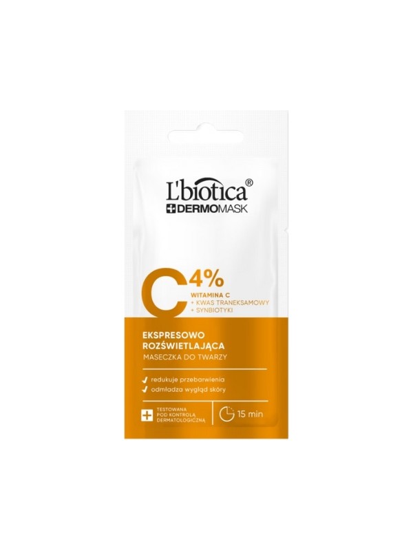 L'Biotica Dermomask expressly brightening face mask with Vitamin C 8 ml