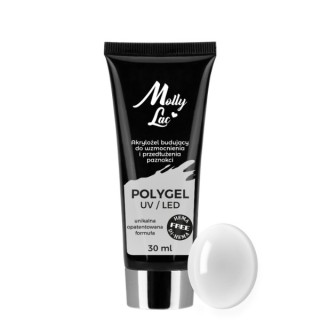 MollyLac Polygel acrylic gel builder HEMA/Di- HEMA Free No. /01/ Clear 30 ml