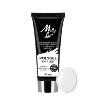 MollyLac Polygel akrylożel budujący HEMA/Di-HEMA Free Nr /02/  White 30 ml 