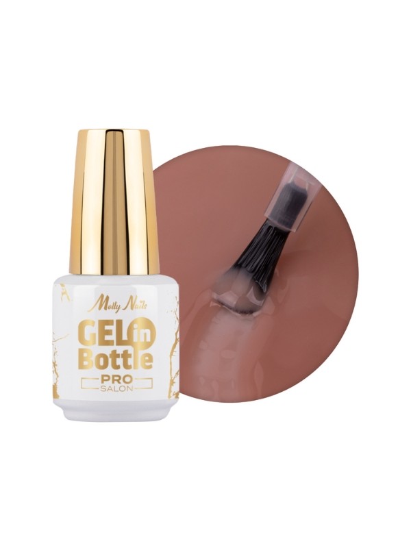 MollyLac Pro Salon Gel in bottle Nail gel in a bottle with a multi-functional brush Tan Lines 15 g