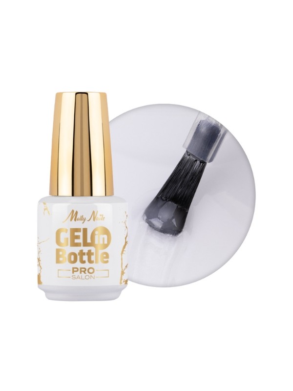 MollyLac Pro Salon Gel in bottle Nail gel in a bottle with a multifunctional brush White Angel 15 g