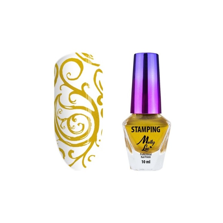 MollyLac Lakier do stempli i stampingu nr 4 Złoty 10 ml