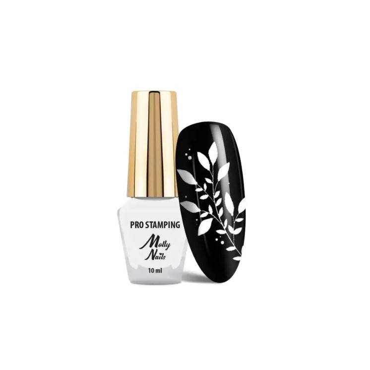 MollyLac Pro Nails Lakier do stempli i stampingu nr 1 White 10 ml
