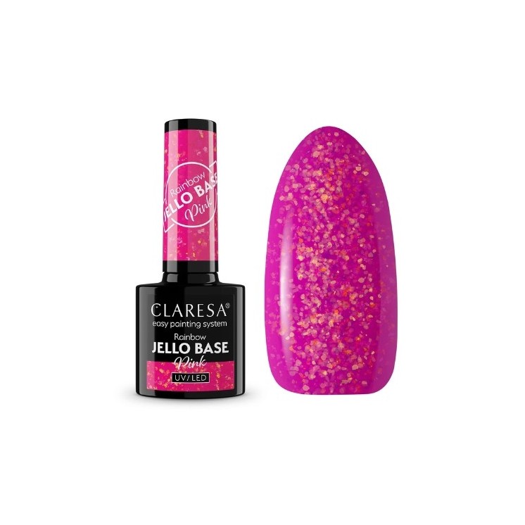 Claresa Baza Hybrydowa do paznokci Rainbow Jello Base 5 g Pink