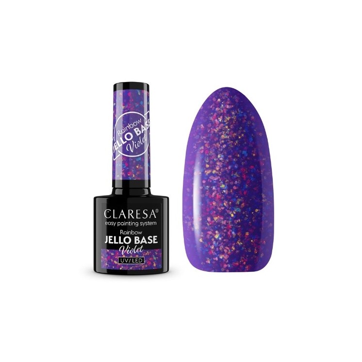 Claresa Baza Hybrydowa do paznokci Rainbow Jello Base 5 g Violet