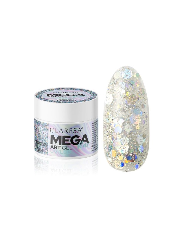 Claresa MEGASTAR SILVER FLICKER nail art gel 10 g