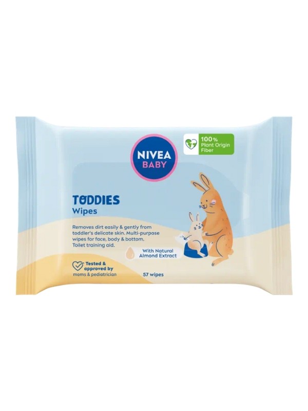 Nivea Baby Toddies Biodegradable Wipes 57 pcs