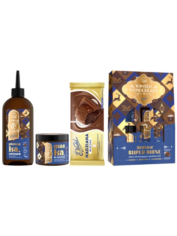 OnlyBio x Wedel Hair in Balance Set Super Shine Milk Chocolate Filled Thistle Rinse + Lamination Mask + Chocolate