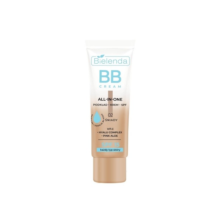 Bielenda ALL IN ONE BB CREAM każdy typ skóry odcień 02 śniady 30 ml