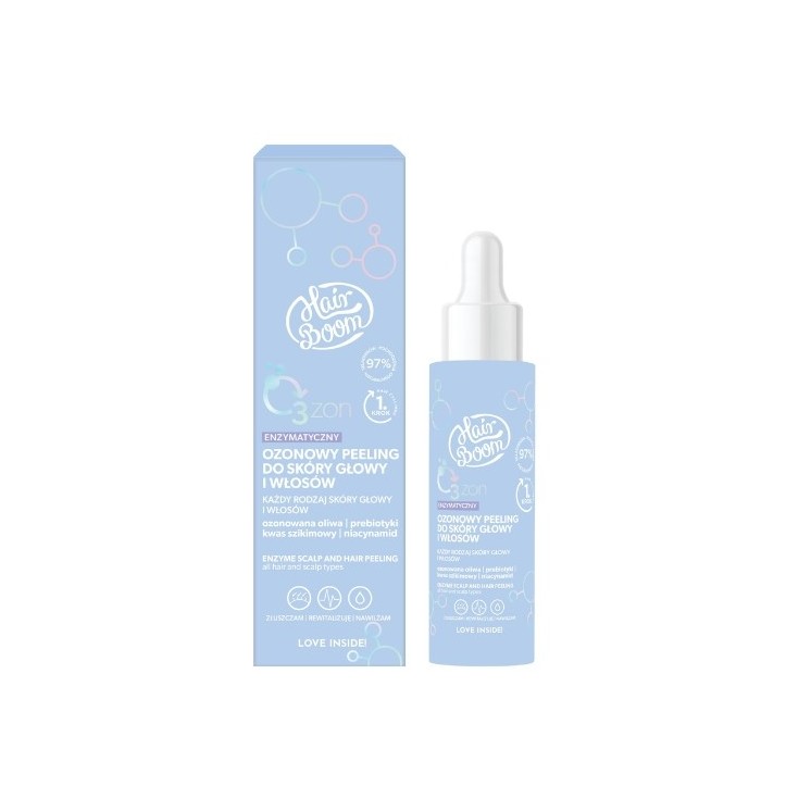 HairBoom O3ZON Enzymatyczny ozonowy peeling do skóry głowy i włosów 100 ml