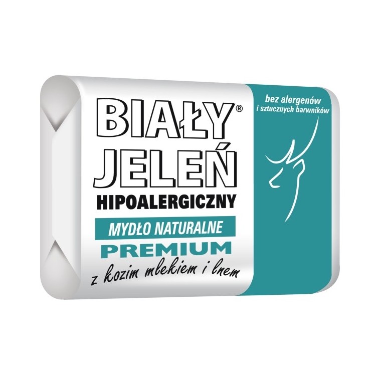 Biały Jeleń Premium Mydło hipoalergiczne z kozim mlekiem i lnem 100 g