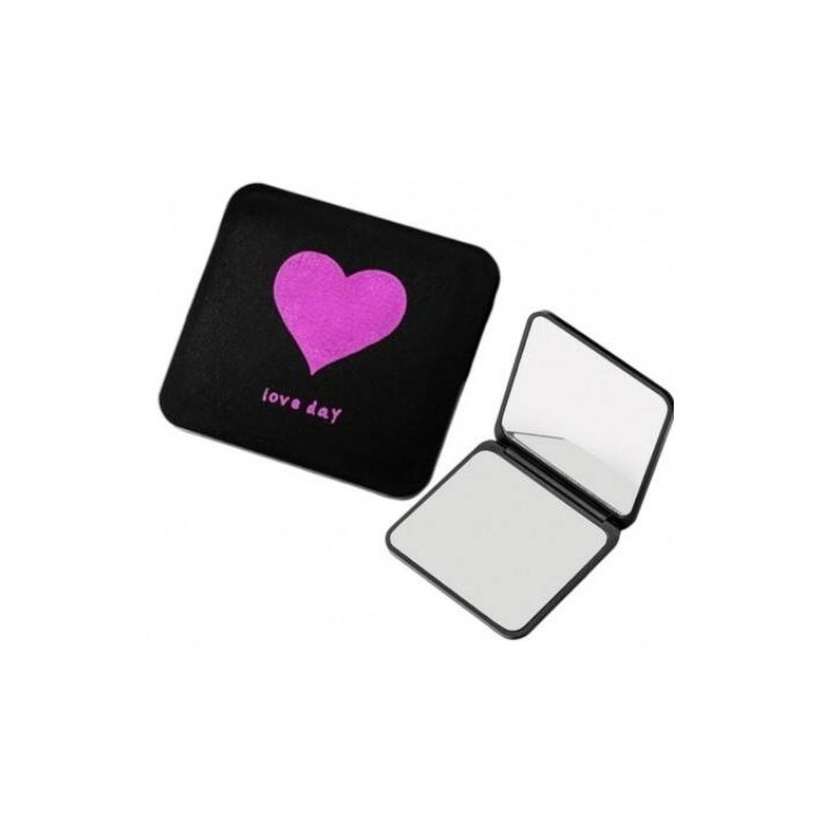 ECARLA Elegant opening cosmetic mirror BLACK HEART