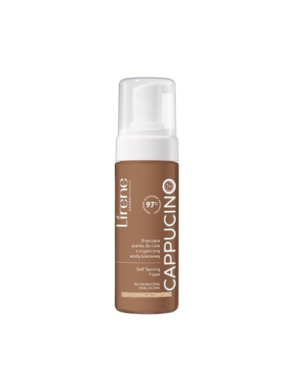 Lirene Self Tanning Brązująca pianka do ciała z organiczną wodą kokosową Cappucino 150 ml