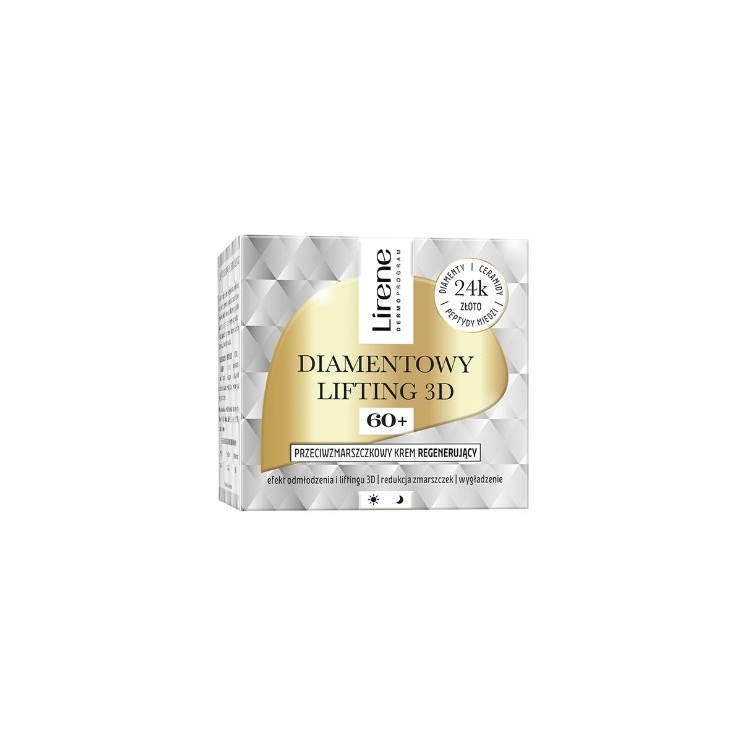 Lirene Diamentowy Lifitng 3D Przeciwzmarszczkowy krem regenerujący 60+ 50 ml
