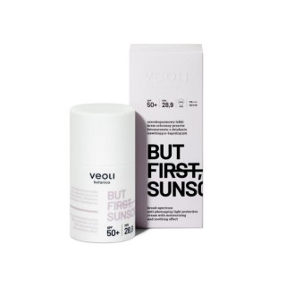 Veoli Botanica But First Sunscreen lekki Krem ochronny przeciw fotostarzeniu SPF 50+ 50 ml