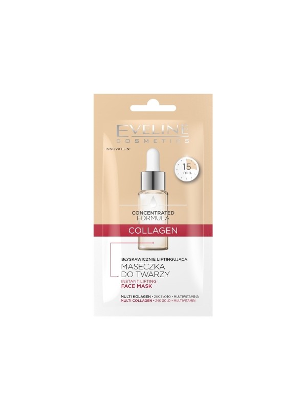 Eveline Concentrated Formula błyskawicznie liftingująca Maseczka do twarzy Collagen 8 ml