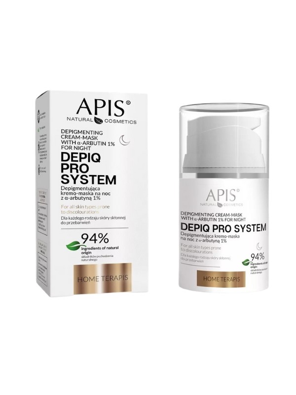 Apis Depiq Pro System depigmentująca Kremo-maska na noc z Alfa-arbutyną 1% 50 ml