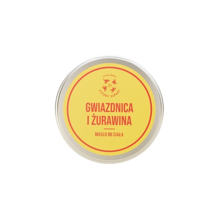 Mydlarnia Cztery Szpaki Masło do ciała Gwiazdnica i Żurawina 150 ml