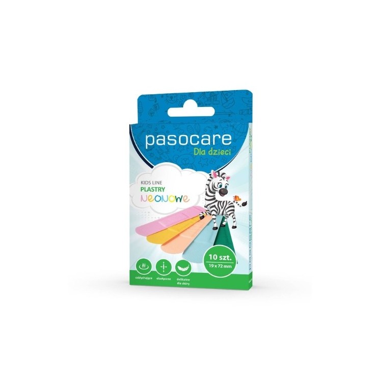 Pasocare Kids neonowe Plastry dla dzieci 10 sztuk