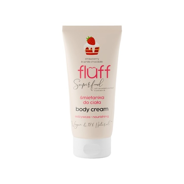 Fluff Śmietanka do ciała Truskawka & Biała czekolada 150 ml